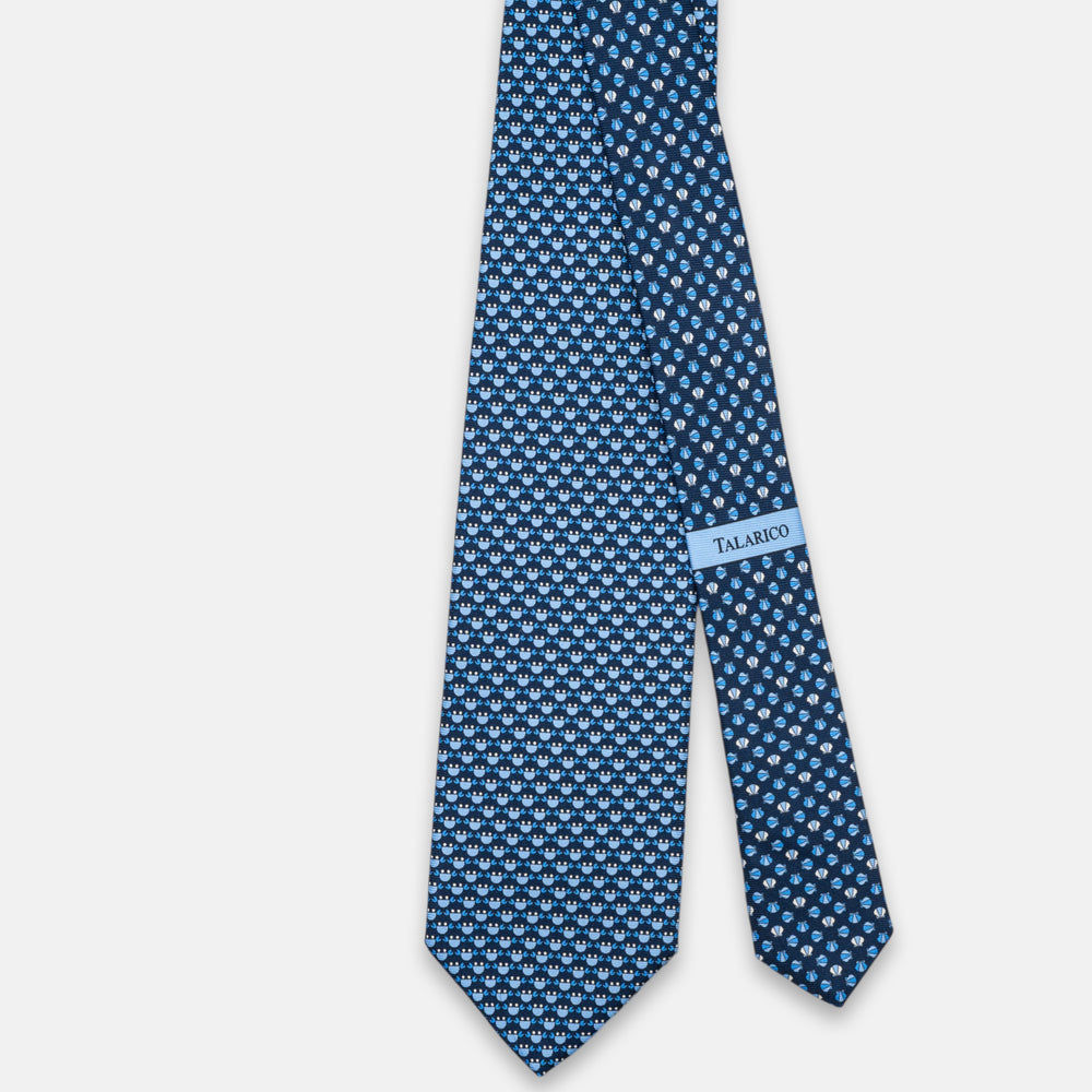 3-fold Silk Tie, Crab Pattern, Light Blue - JC062798_7
