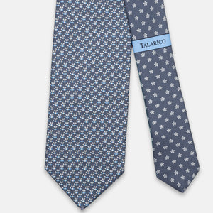 3-Fold Silk Tie, Bee Pattern, Grey - JC062919_1