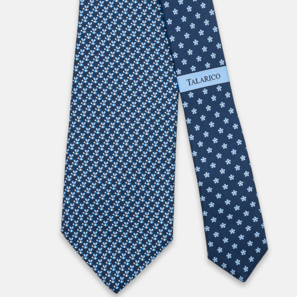 3-Fold Silk Tie, Bee Pattern, Sky Blue - JC062919_5