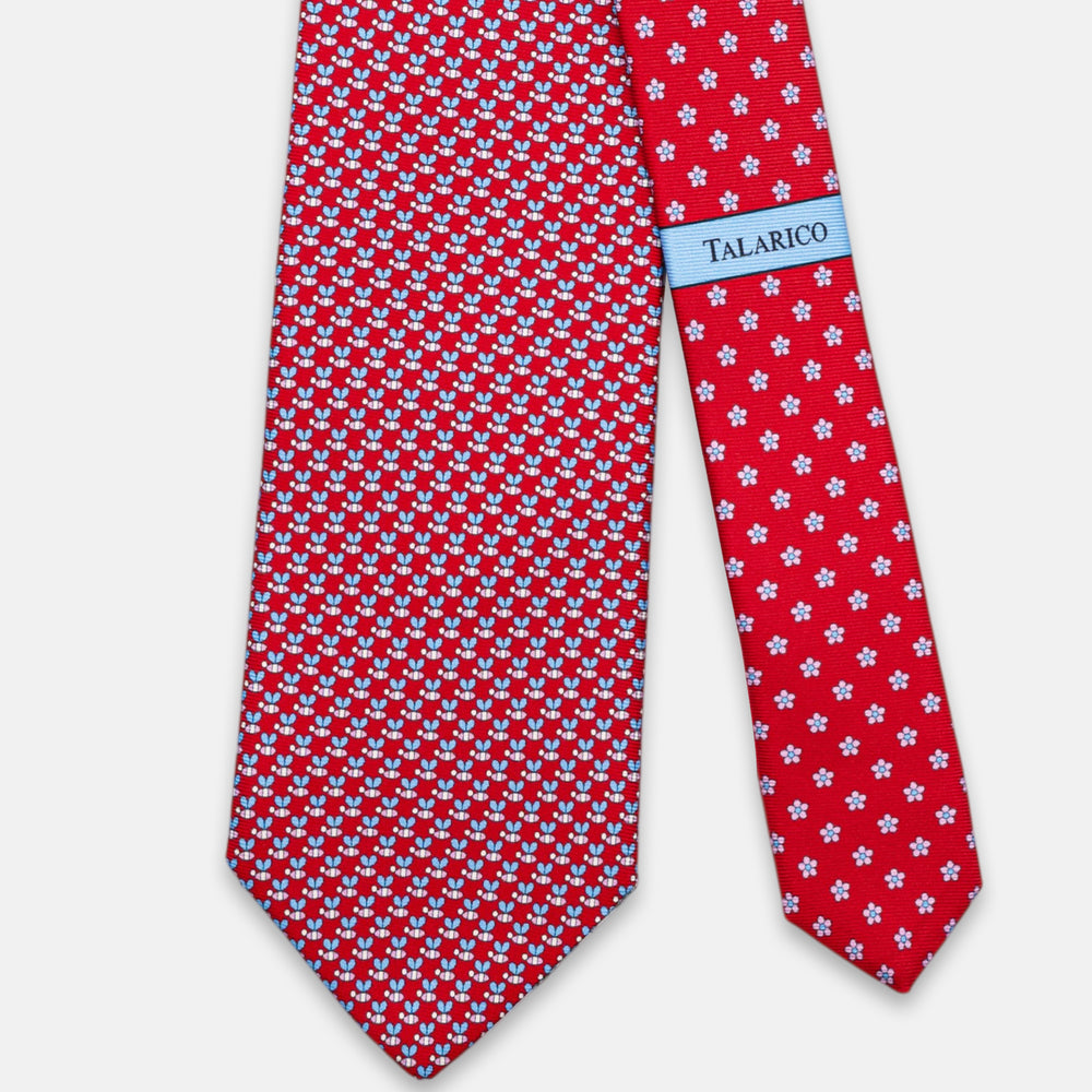 3-Fold Silk Tie, Bee Pattern, Red - JC062919_6