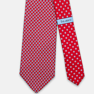 3-Fold Silk Tie, Bee Pattern, Red - JC062919_6