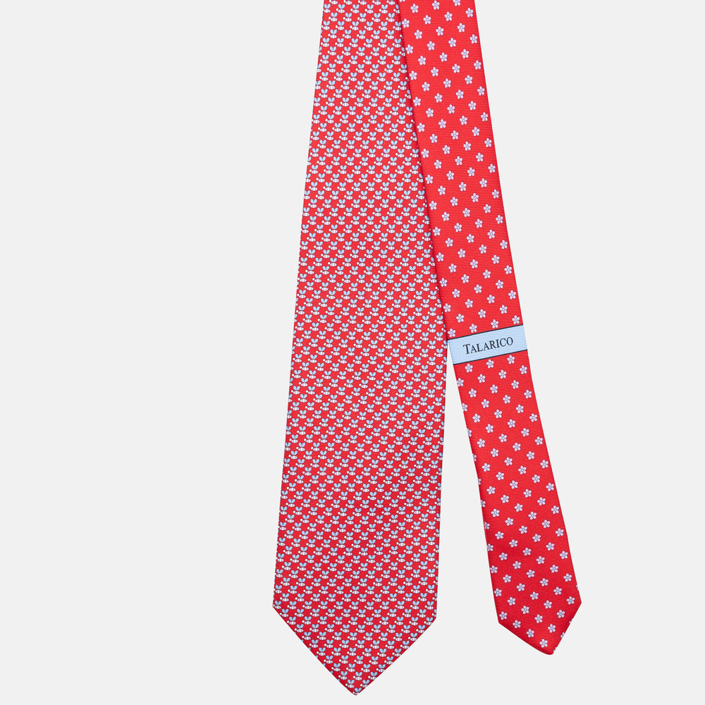 3-Fold Silk Tie, Bee Pattern, Red - JC062919_6