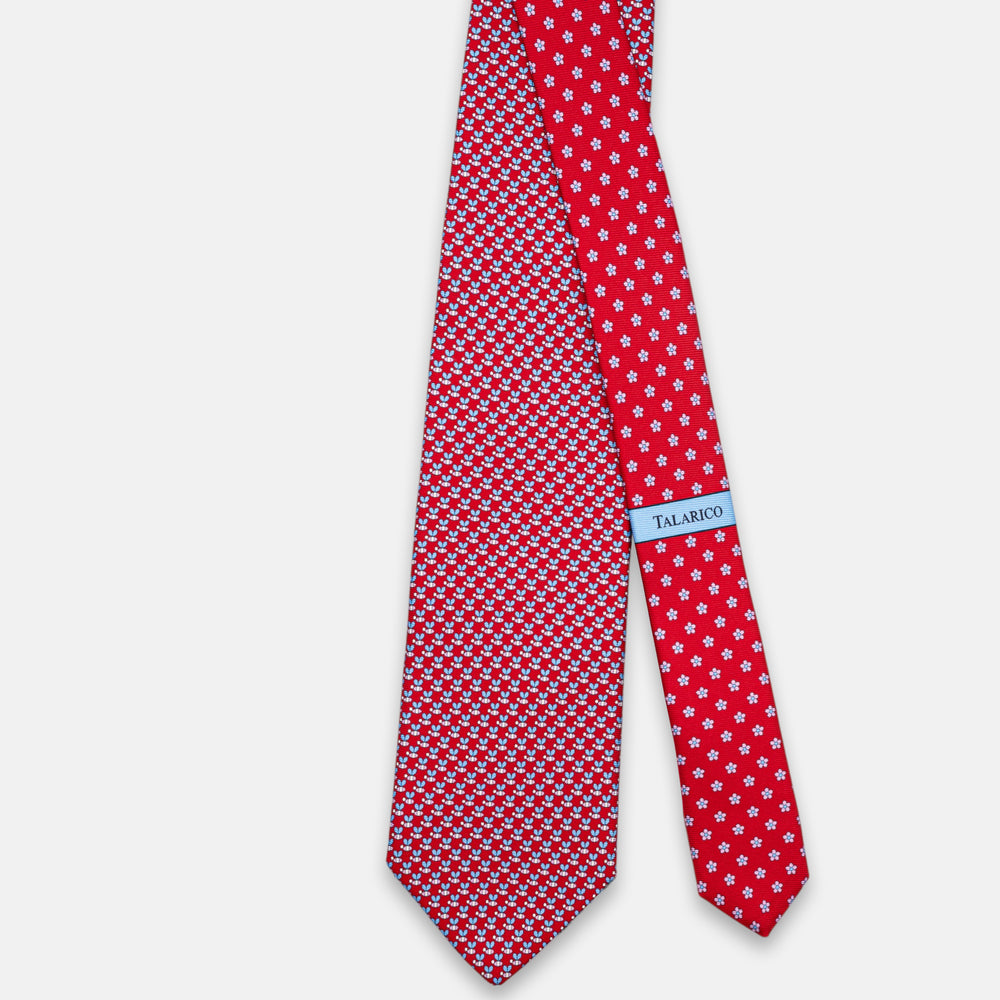 3-Fold Silk Tie, Bee Pattern, Red - JC062919_6