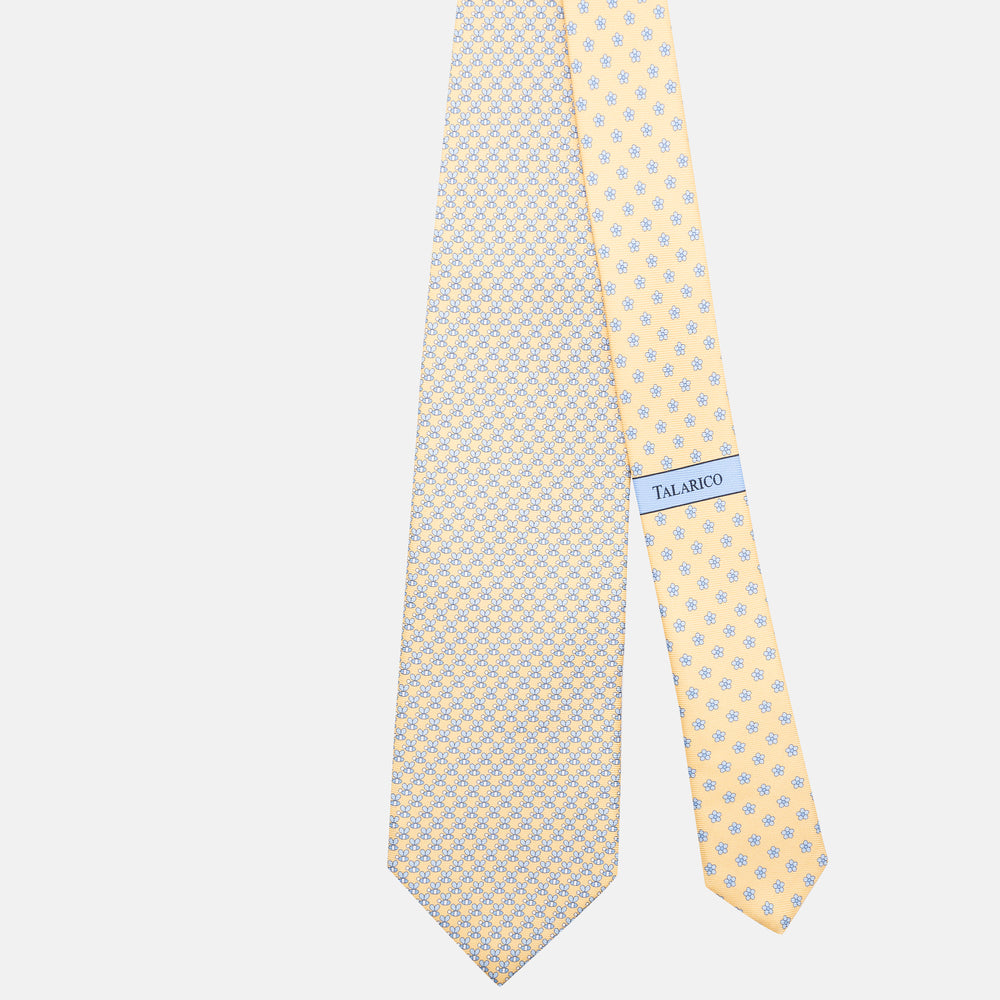 3-Fold Silk Tie, Bee Pattern, Yellow - JC062919_7