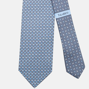 3-Fold Silk Tie, Planet Pattern, Grey - JC062931_1