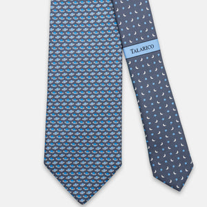 3-Fold Silk Tie, Planet Pattern, Grey - JC062931_1
