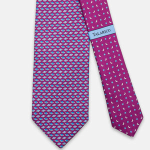 3-Fold Silk Tie, Planets Pattern, Magenta - JC062931_2