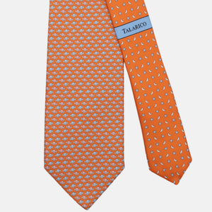 3-Fold Silk Tie, Planet Pattern, Orange - JC062931_5
