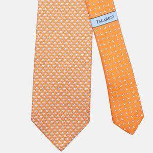 3-Fold Silk Tie, Planet Pattern, Orange - JC062931_5