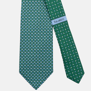 3-Fold Silk Tie, Planet Pattern, Green - JC062931_6
