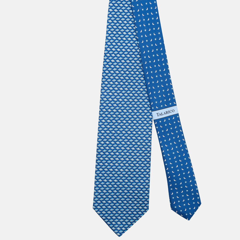 3-Fold Silk Tie, Planets Pattern, Light Blue - JC062931_8