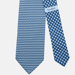 3-Fold Silk Tie, Umbrella Pattern, Light Blue - JC063909_2