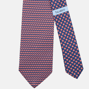 3-Fold Silk Tie, Umbrella Pattern, Blue and Red - JC063909_3