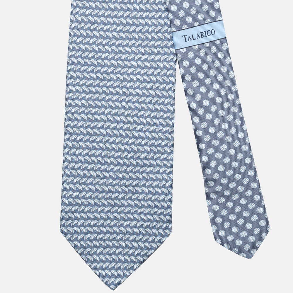 3-Fold Silk Tie, Umbrella Pattern, Grey - JC063909_6