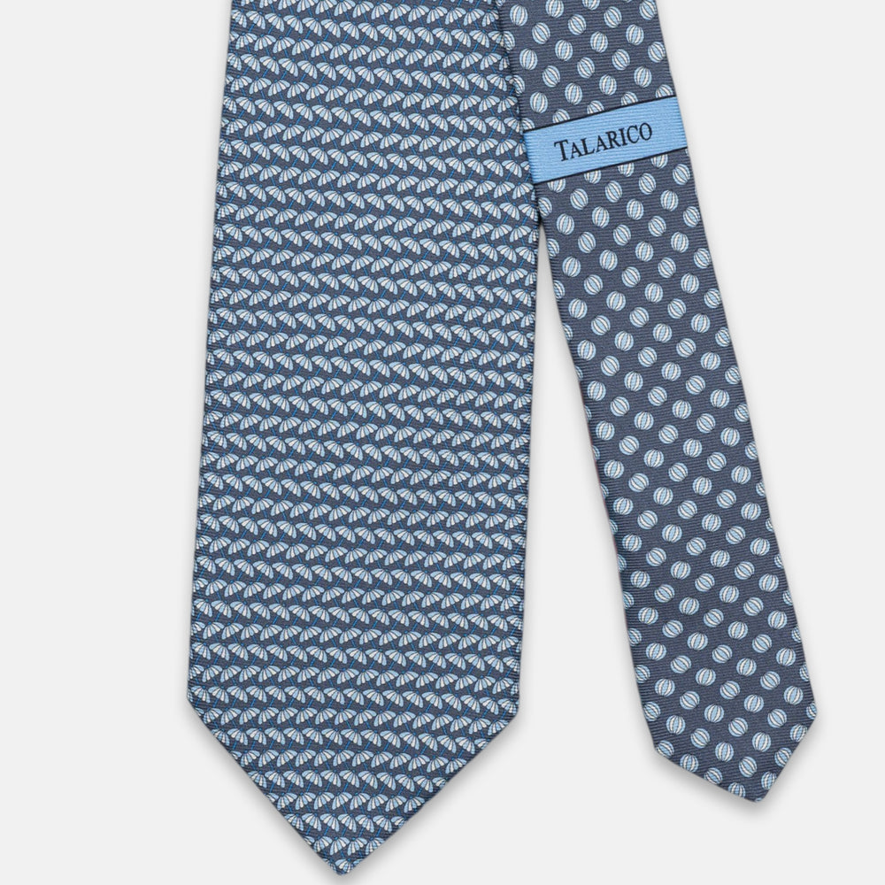 3-Fold Silk Tie, Umbrella Pattern, Grey - JC063909_6