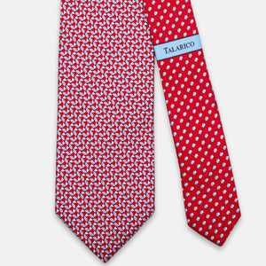 3-Fold Silk Tie, Fish Pattern, Red - JC064220_2