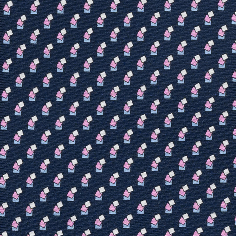 SILK 3-FOLD TIE, MICRO PATTERN, BLUE PINK - JC064415_1 T