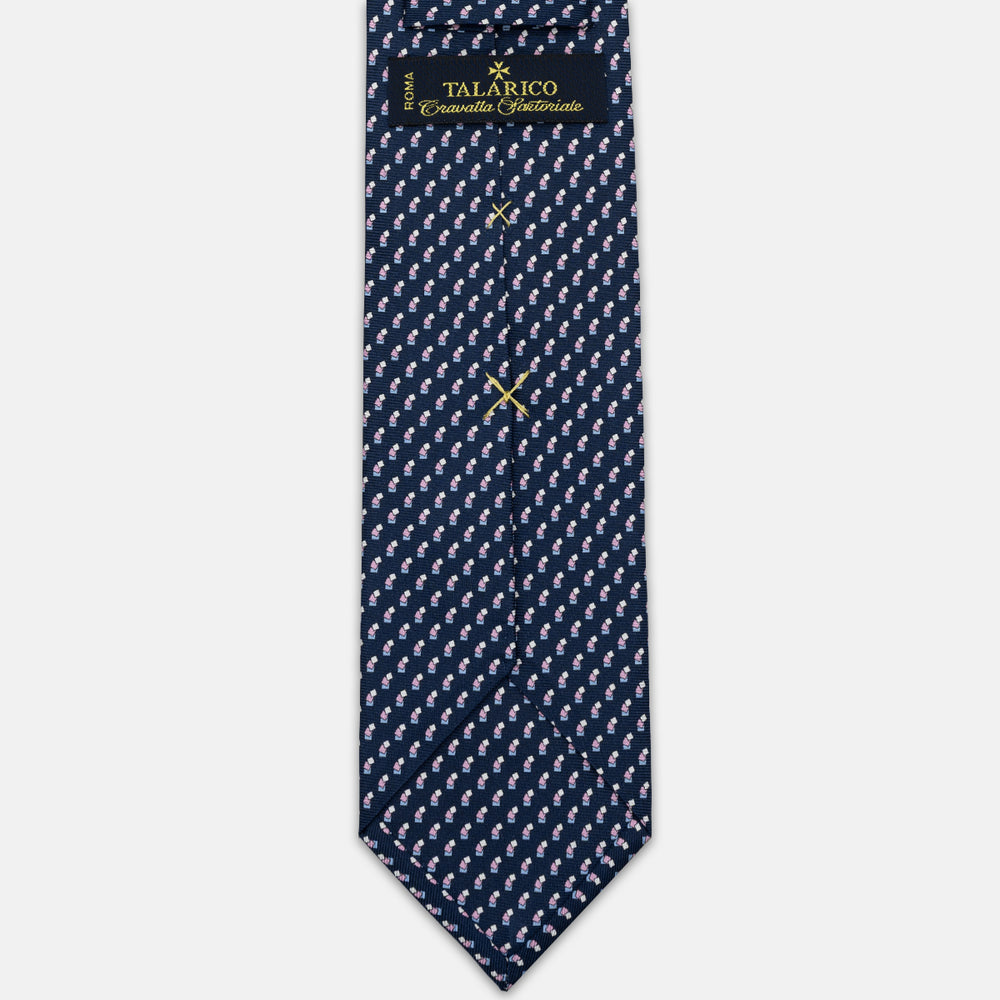 SILK 3-FOLD TIE, MICRO PATTERN, BLUE PINK - JC064415_1 T