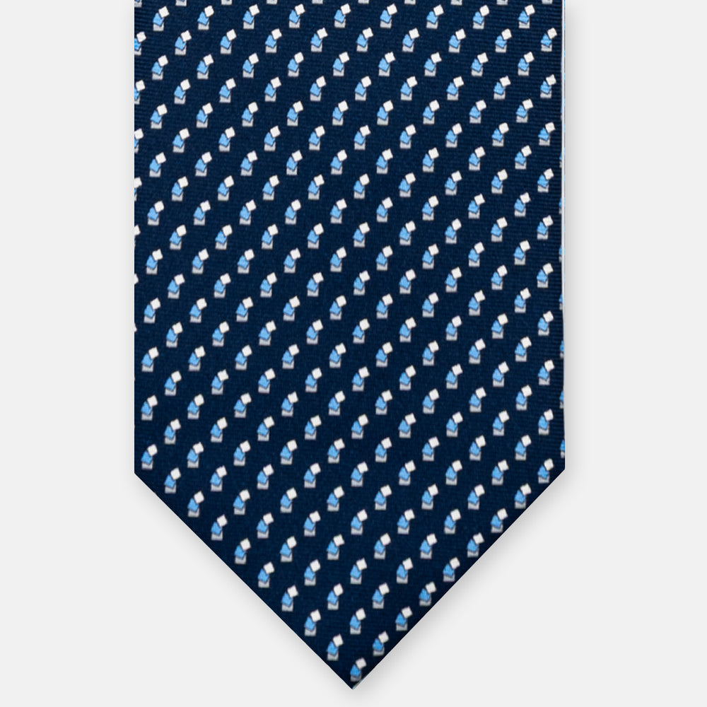THREE-FOLD SILK TIE, MICRO PATTERN, SKY BLUE - JC064415_6 T