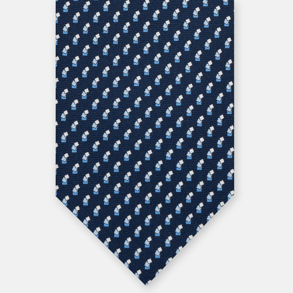 THREE-FOLD SILK TIE, MICRO-PATTERN, SKY BLUE - JC064415_7 T