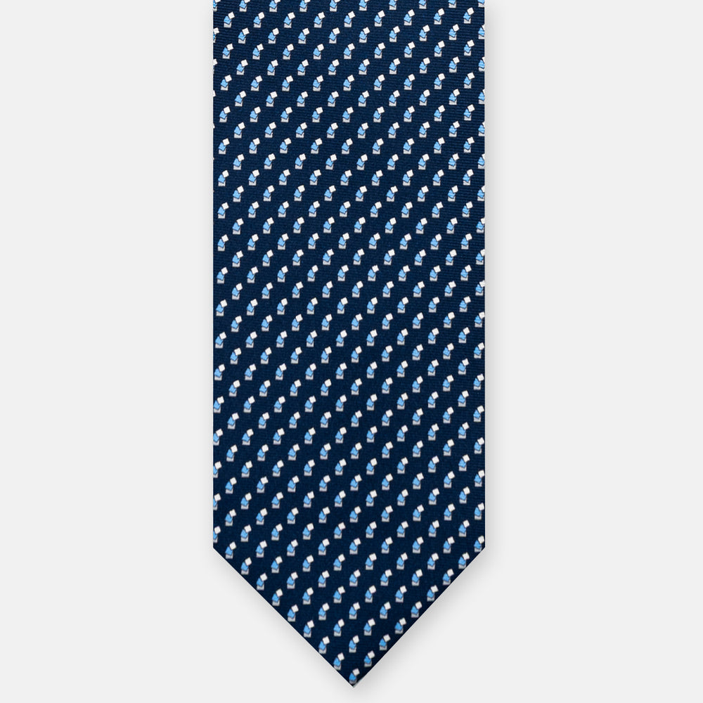 THREE-FOLD SILK TIE, MICRO PATTERN, SKY BLUE - JC064415_6 T