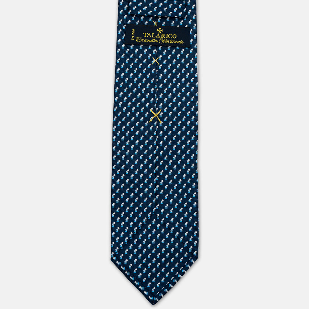 THREE-FOLD SILK TIE, MICRO-PATTERN, SKY BLUE - JC064415_7 T