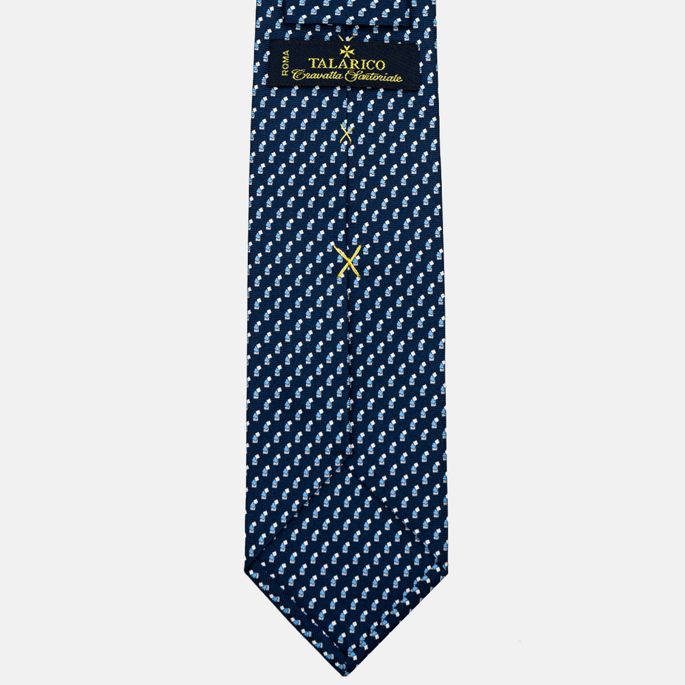 THREE-FOLD SILK TIE, MICRO PATTERN, SKY BLUE - JC064415_6 T
