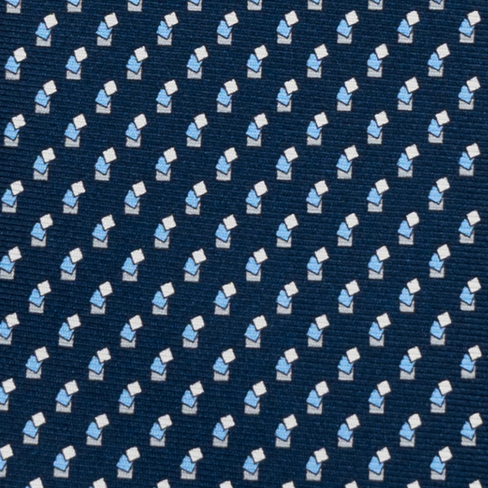 3-FOLD SILK TIE, MICRO-PATTERN, BLUE GREY - JC064415_6 T