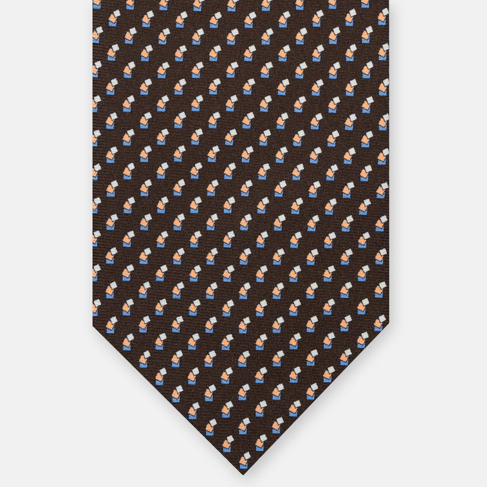 THREE-FOLD SILK TIE, MICRO-PATTERN, SKY BLUE - JC064415_7 T