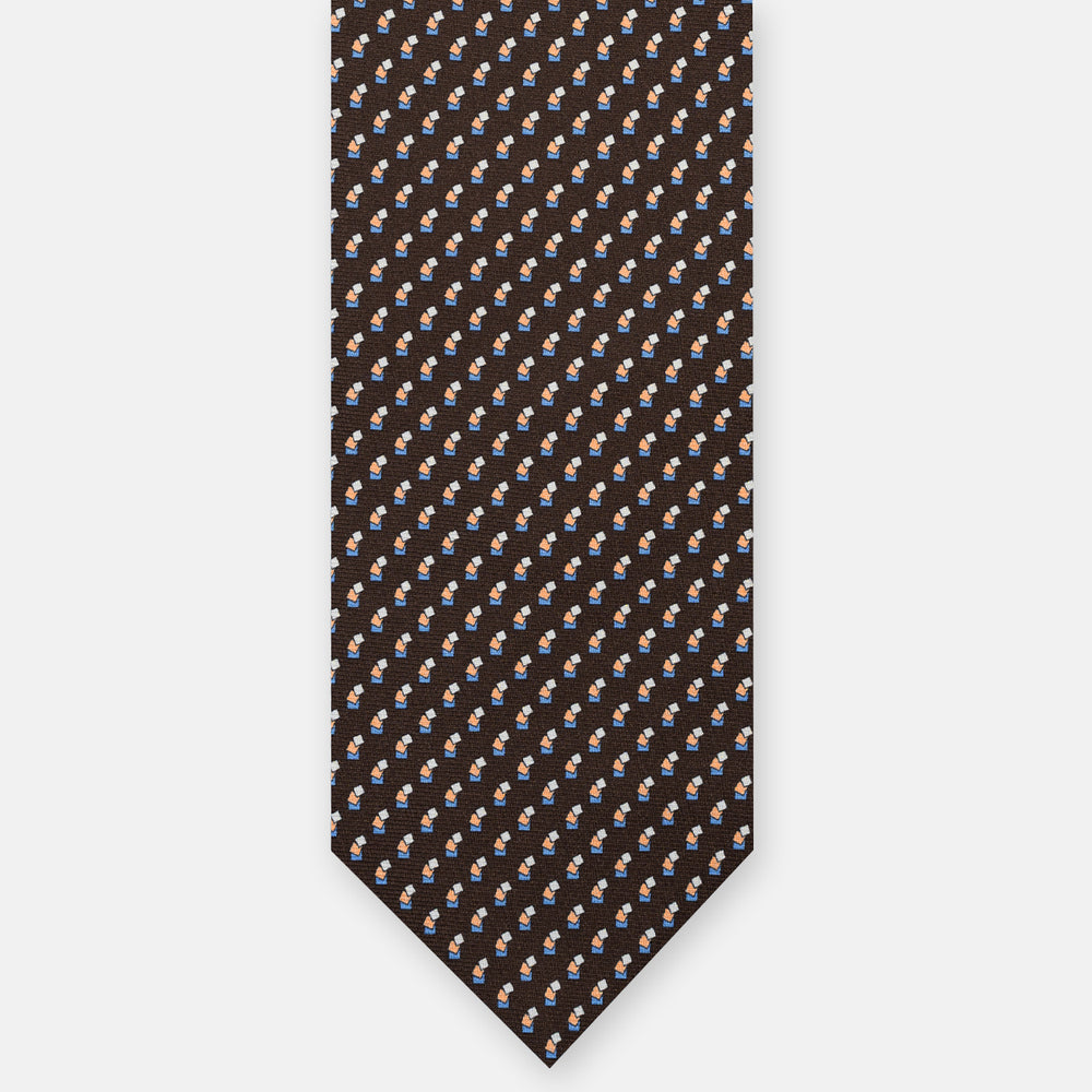 THREE-FOLD SILK TIE, MICRO-PATTERN, SKY BLUE - JC064415_7 T