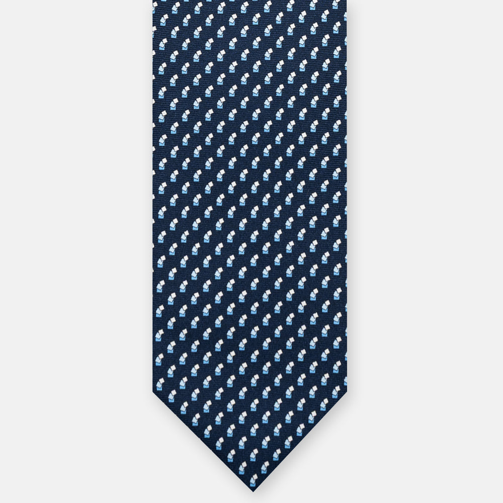 THREE-FOLD SILK TIE, MICRO-PATTERN, SKY BLUE - JC064415_7 T