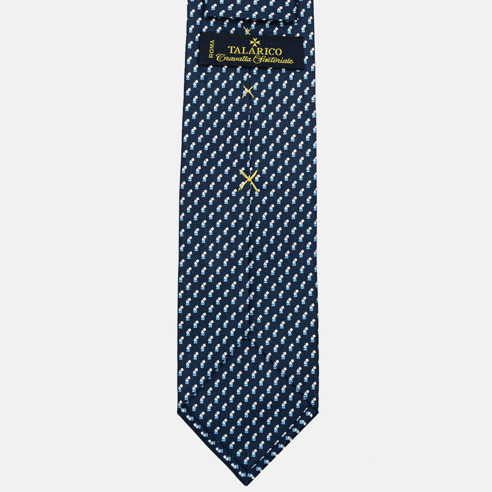 THREE-FOLD SILK TIE, MICRO-PATTERN, SKY BLUE - JC064415_7 T