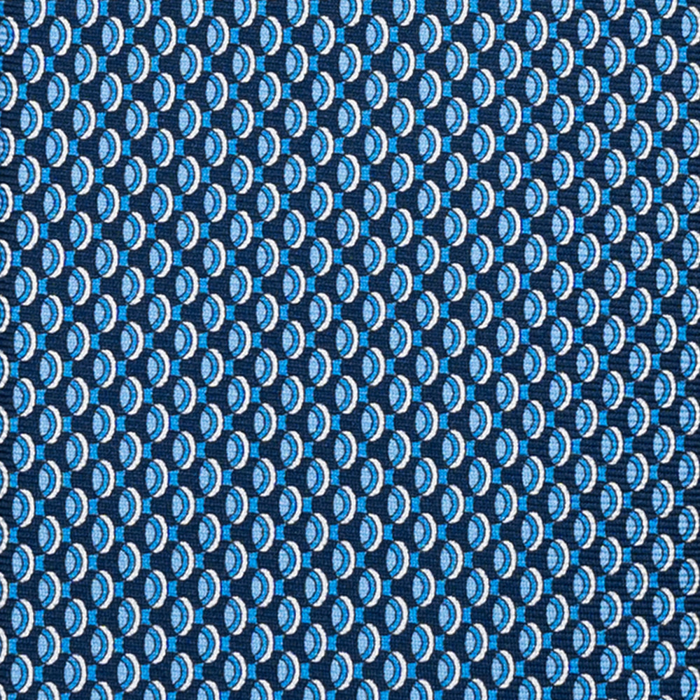 CRAVATTA 3 PIEGHE IN SETA, MICROFANTASIA, BLU - JC064421_1 T
