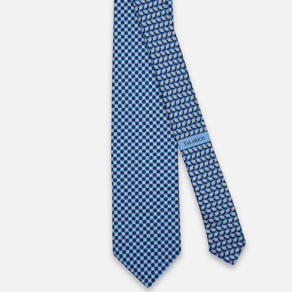 3-Fold Silk Tie, Tennis Pattern, Light Blue - JC064660_7
