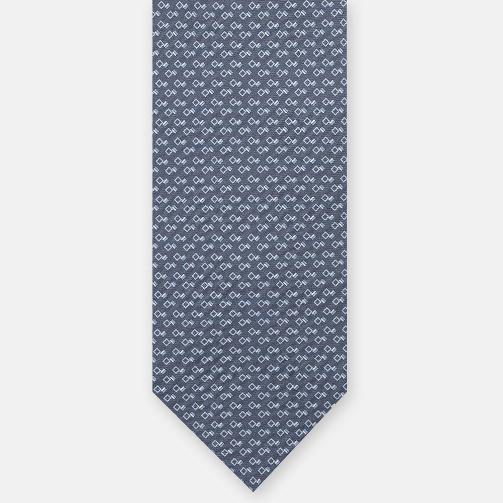 3-FOLD SILK TIE, MICRO-PATTERN, BLUE - JC064828 T