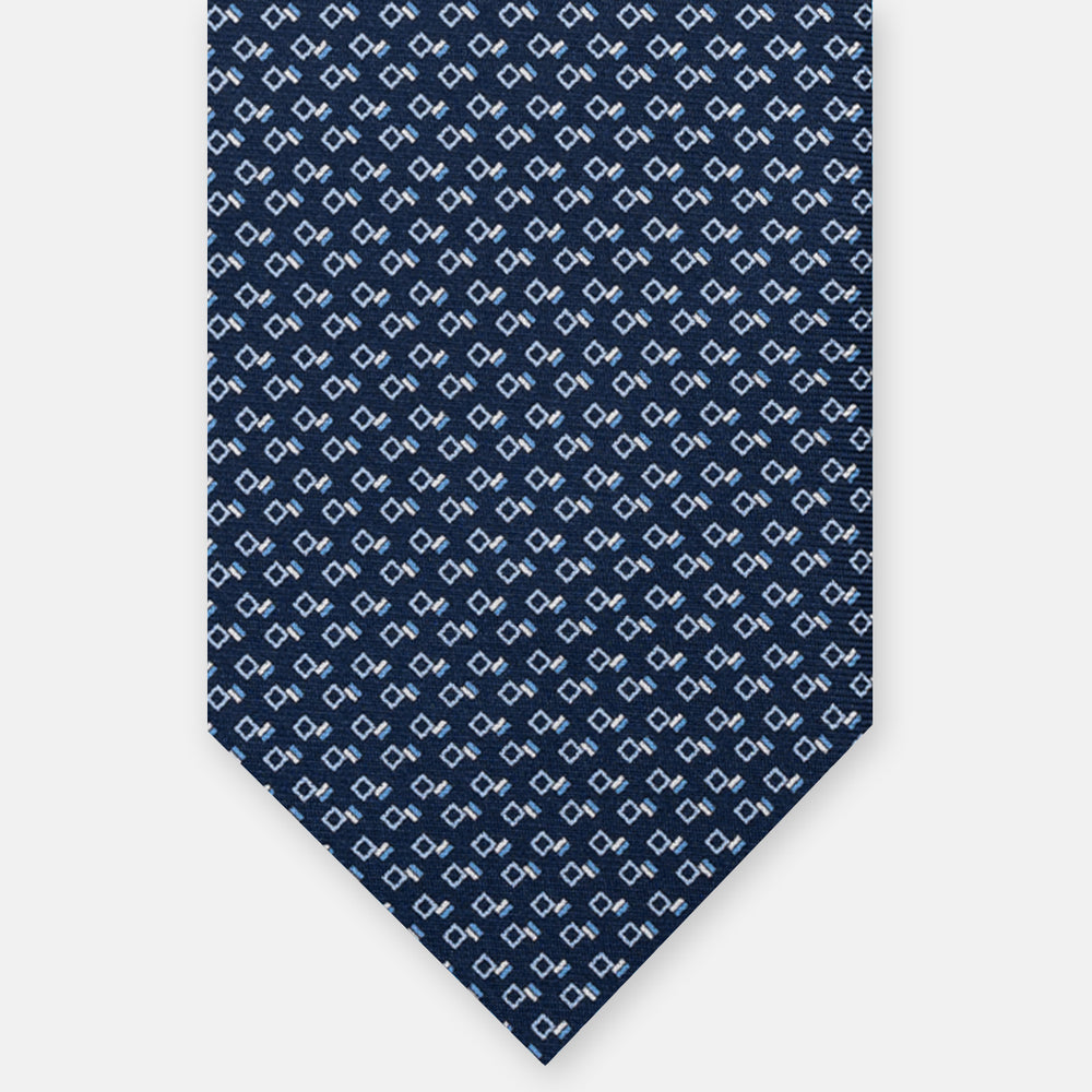 3-FOLD SILK TIE, MICRO-PATTERN, BLUE - JC064828 T