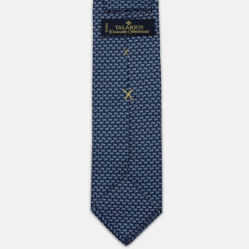 3-FOLD SILK TIE, MICRO-PATTERN, BLUE - JC064828 T