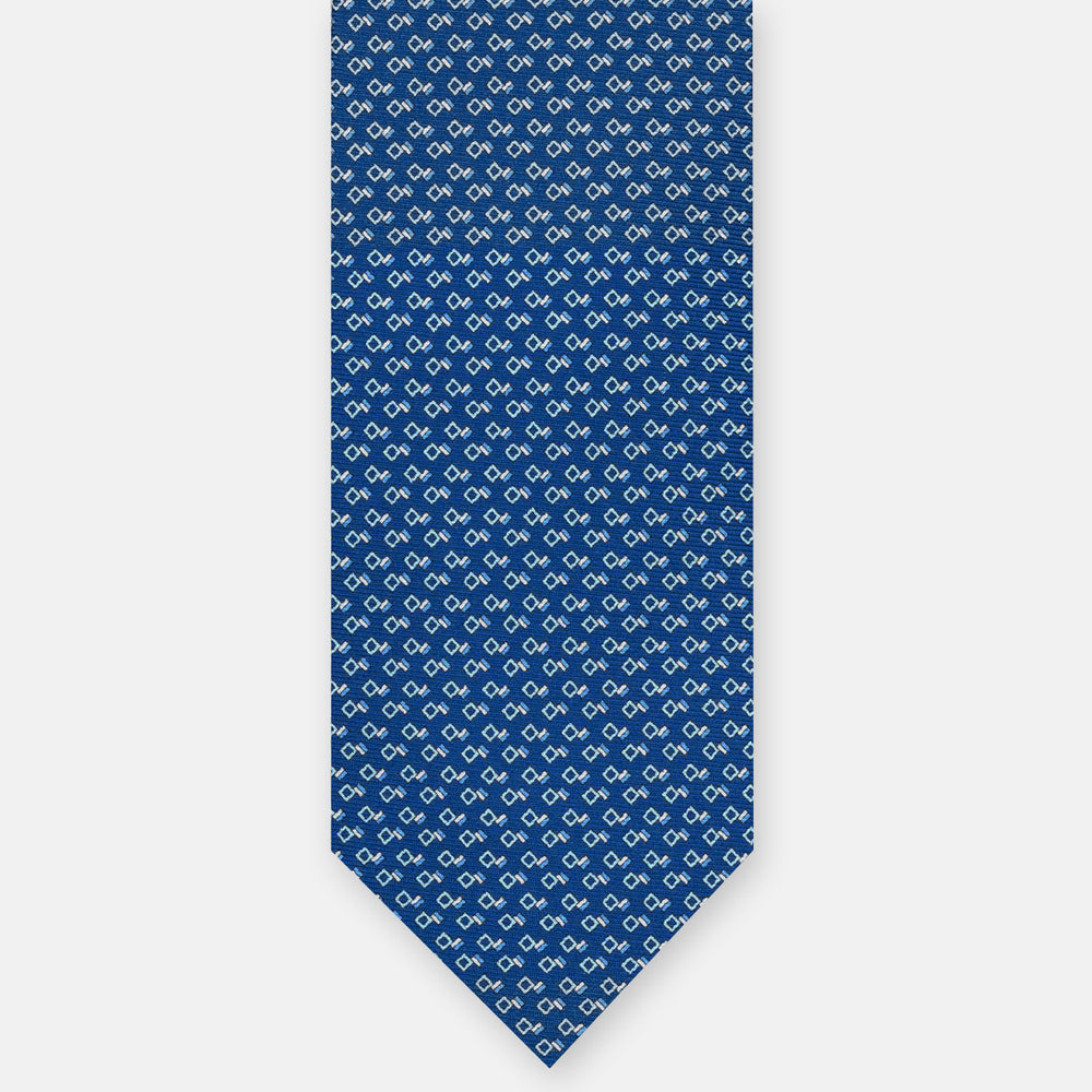 3-FOLD SILK TIE, MICRO-PATTERN, BLUE - JC064828 T