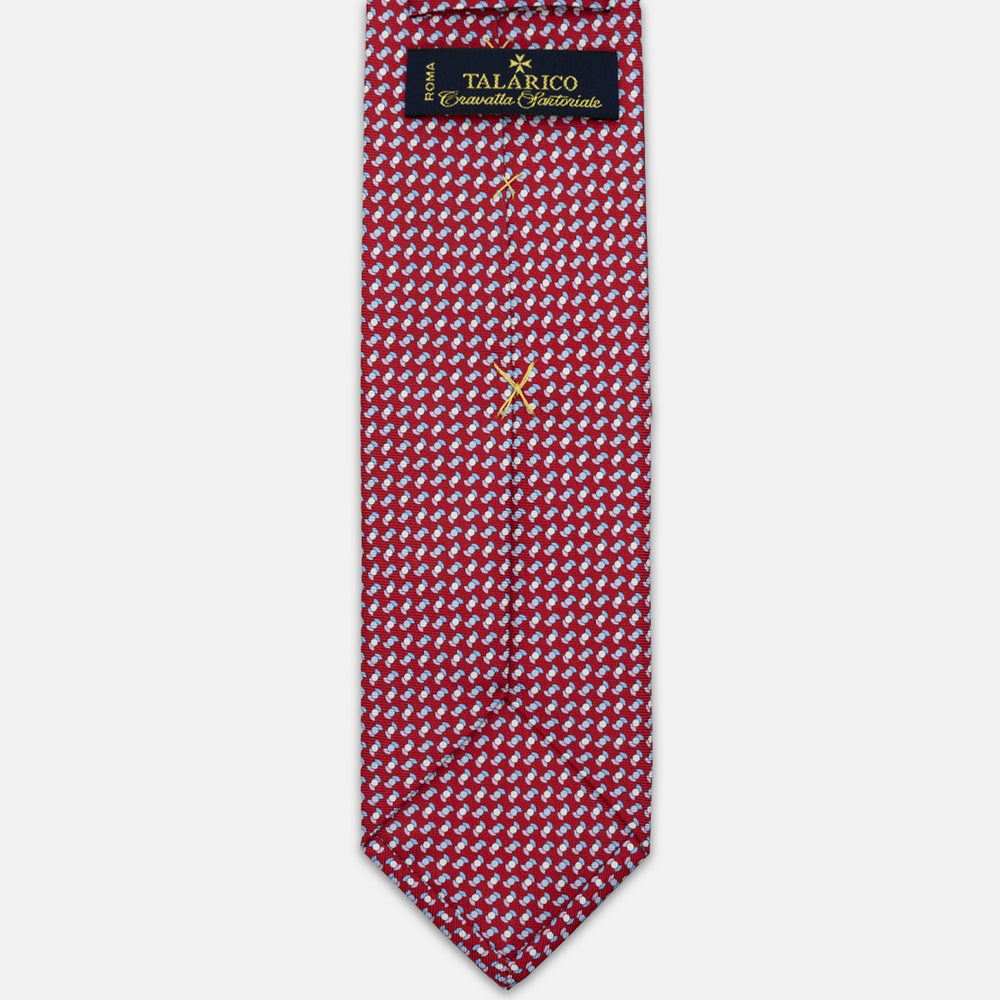 SILK 3-FOLD TIE, MICRO PATTERN, BLUE - JC064964 T