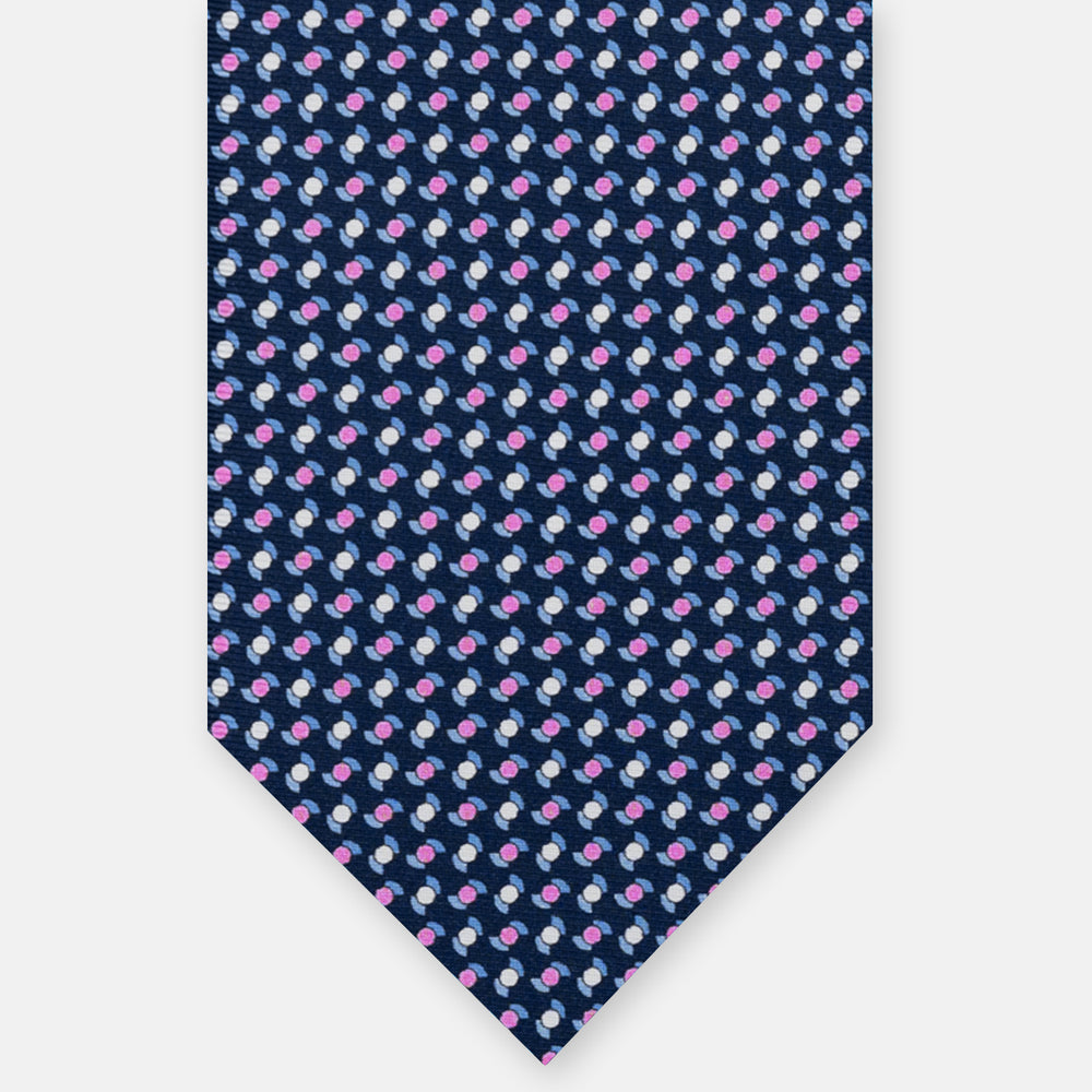3-Fold Silk Tie with Floral Pattern, Yellow - DSC_4859