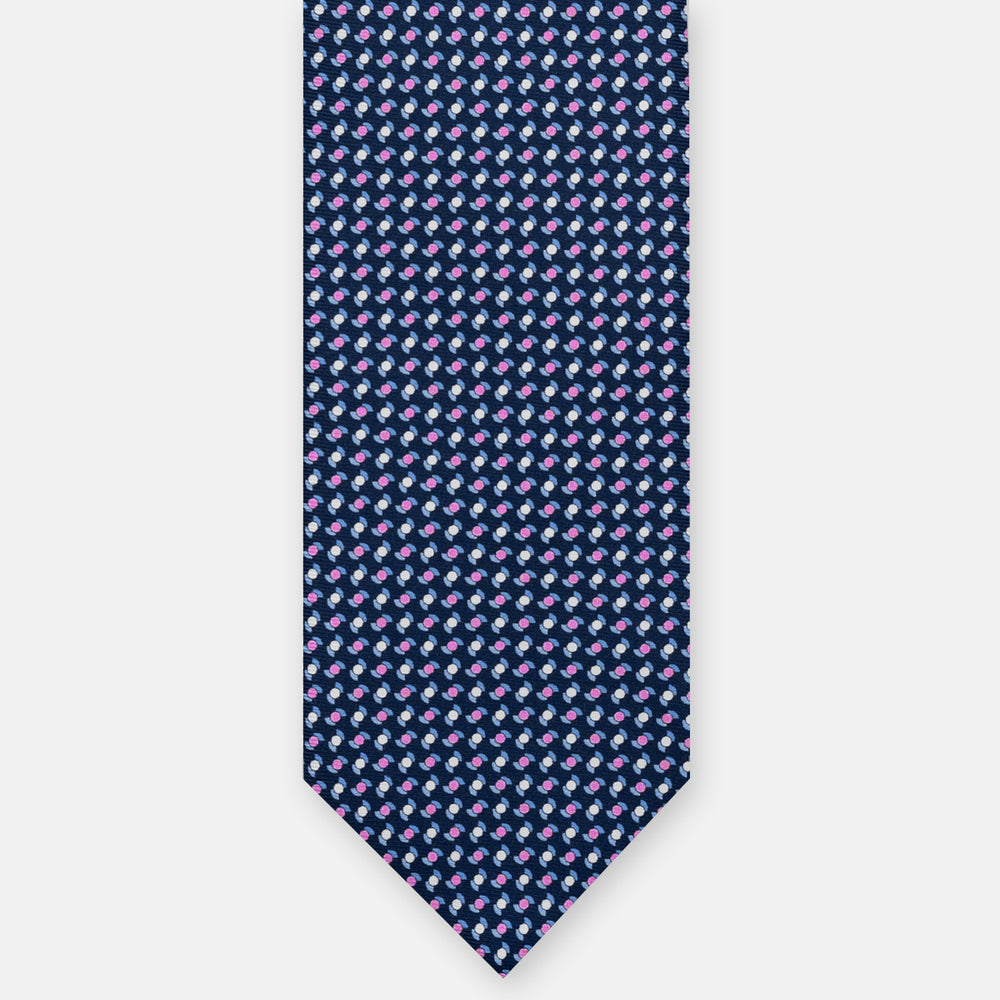 3-Fold Silk Tie with Floral Pattern, Yellow - DSC_4859
