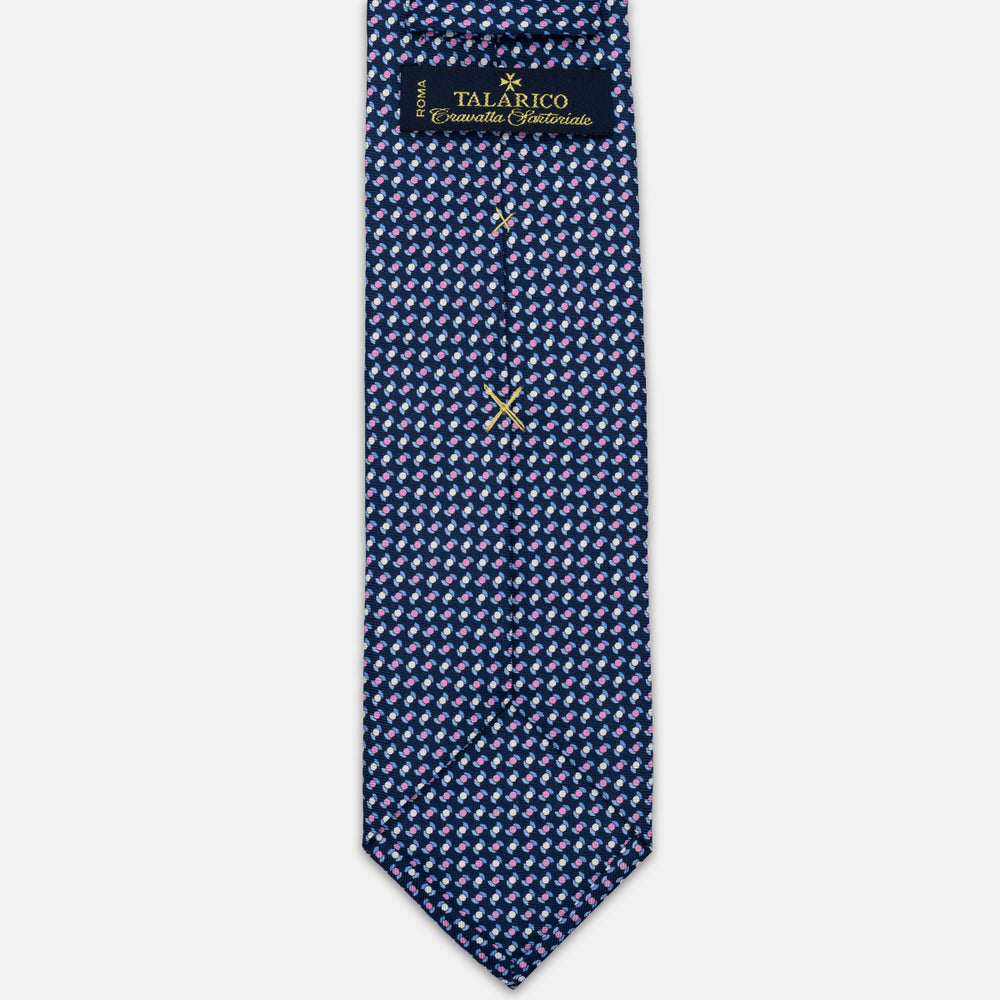 3-Fold Silk Tie with Floral Pattern, Yellow - DSC_4859