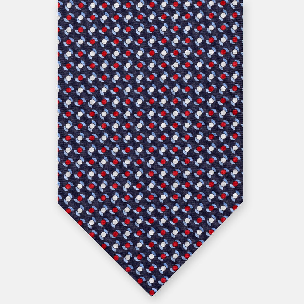 3-Fold Silk Tie with Floral Pattern, Yellow - DSC_4859