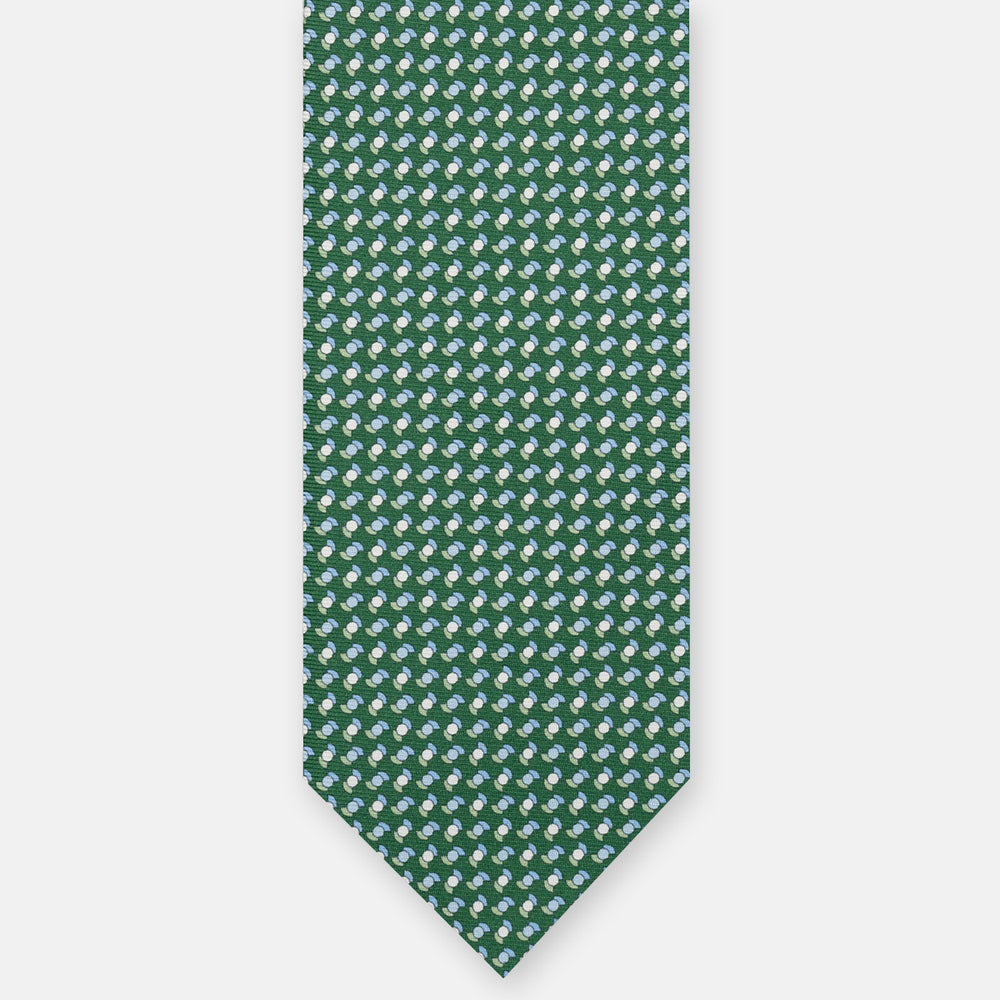 SILK 3-FOLD TIE, MICRO PATTERN, BLUE - JC064964 T