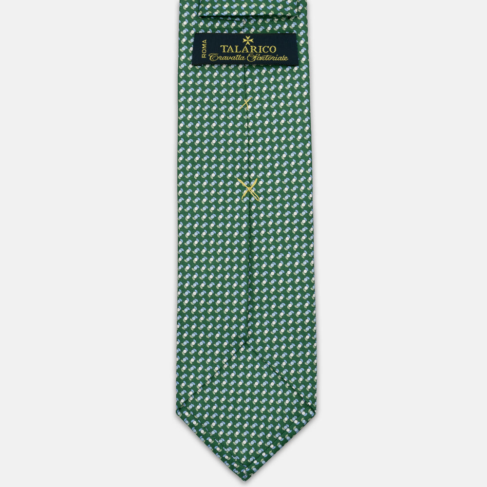 SILK 3-FOLD TIE, MICRO PATTERN, BLUE - JC064964 T