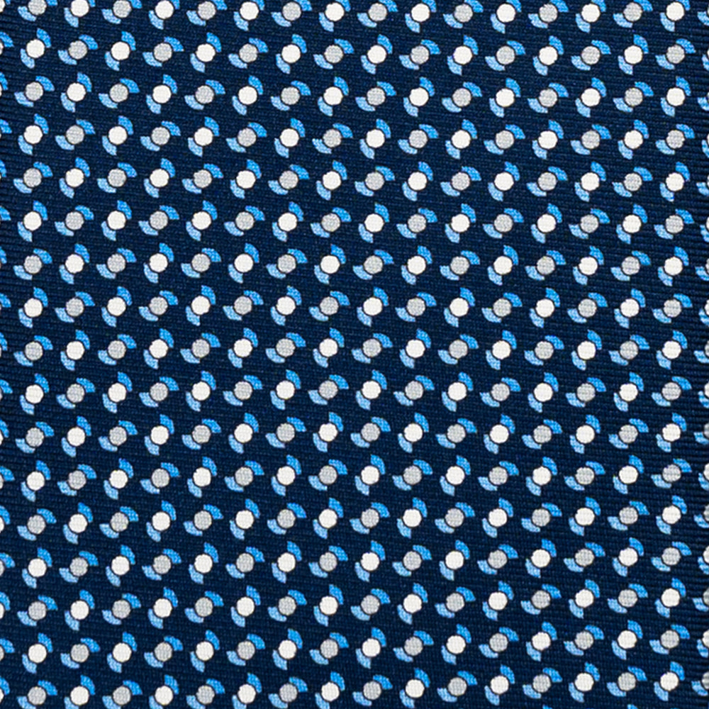 CRAVATTA 3 PIEGHE IN SETA, MICROFANTASIA, BLU - JC064964 T