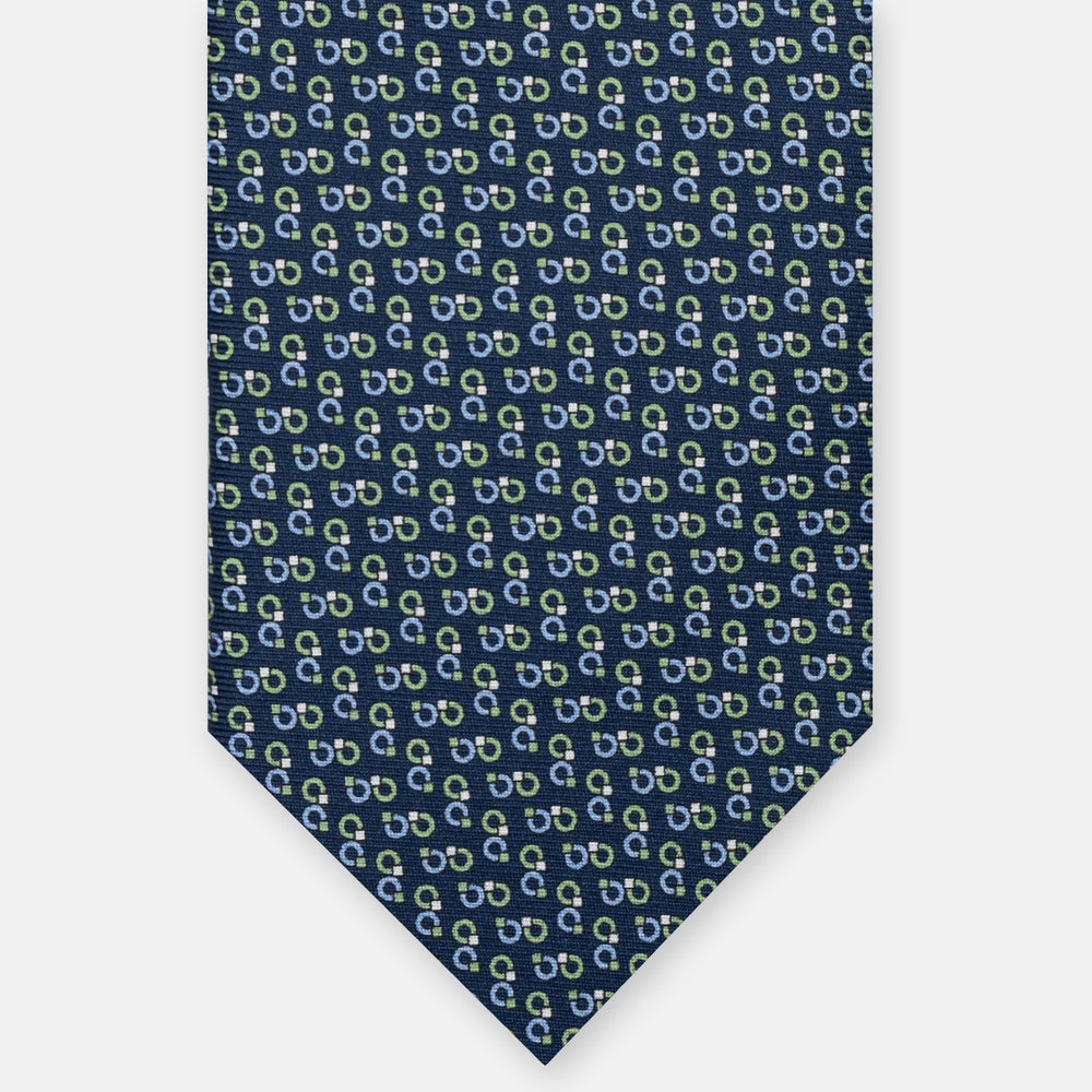 3-FOLD SILK TIE, MICRO-PATTERN, LIGHT BLUE YELLOW - JC064415_5 T