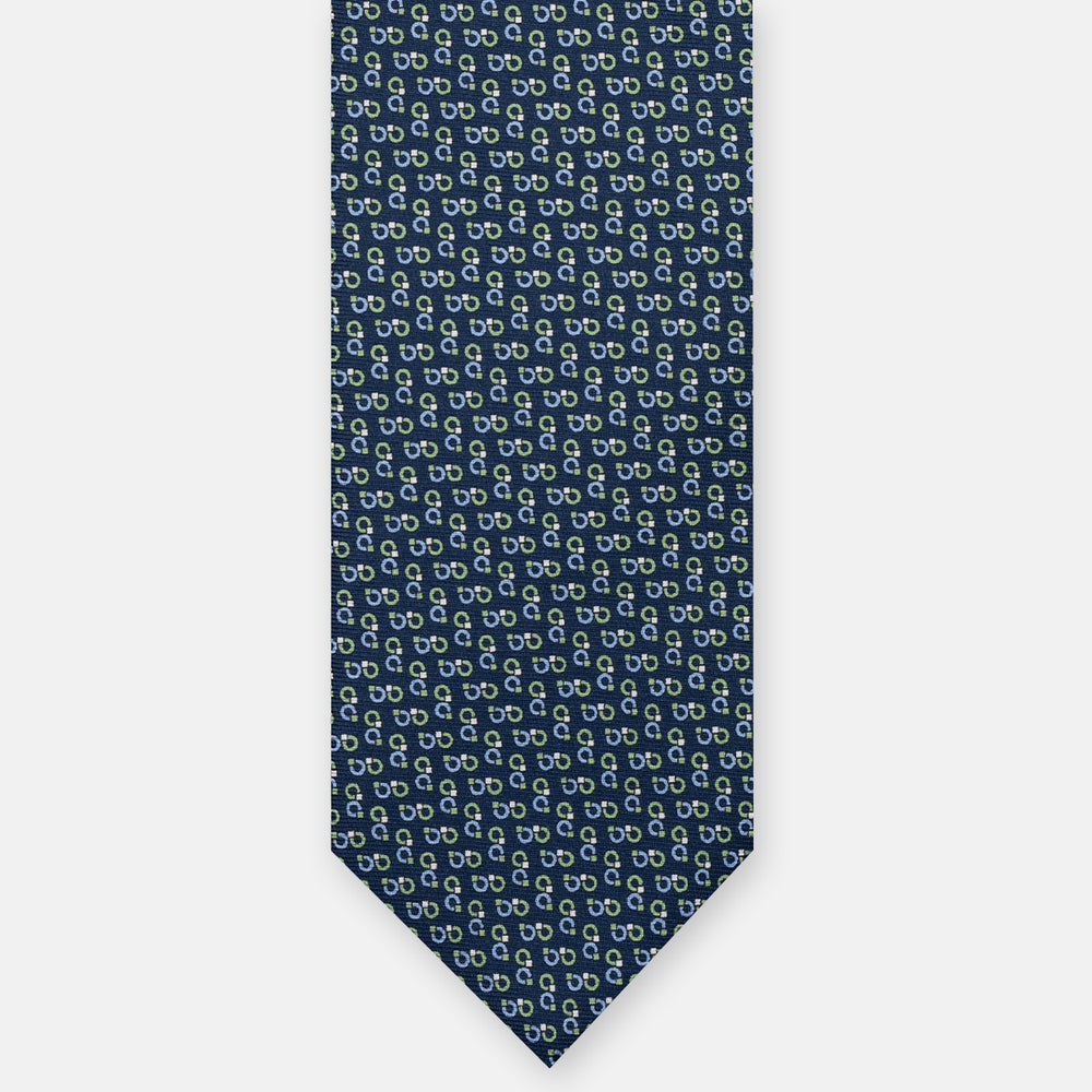 3-FOLD SILK TIE, MICRO-PATTERN, LIGHT BLUE YELLOW - JC064415_5 T
