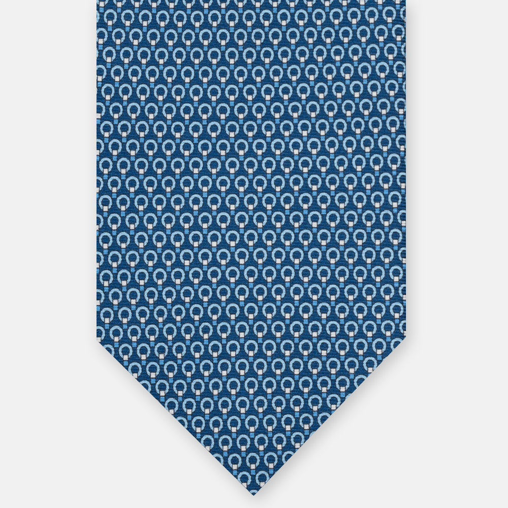 3-FOLD SILK TIE, MICRO-PATTERN, LIGHT BLUE YELLOW - JC064415_5 T