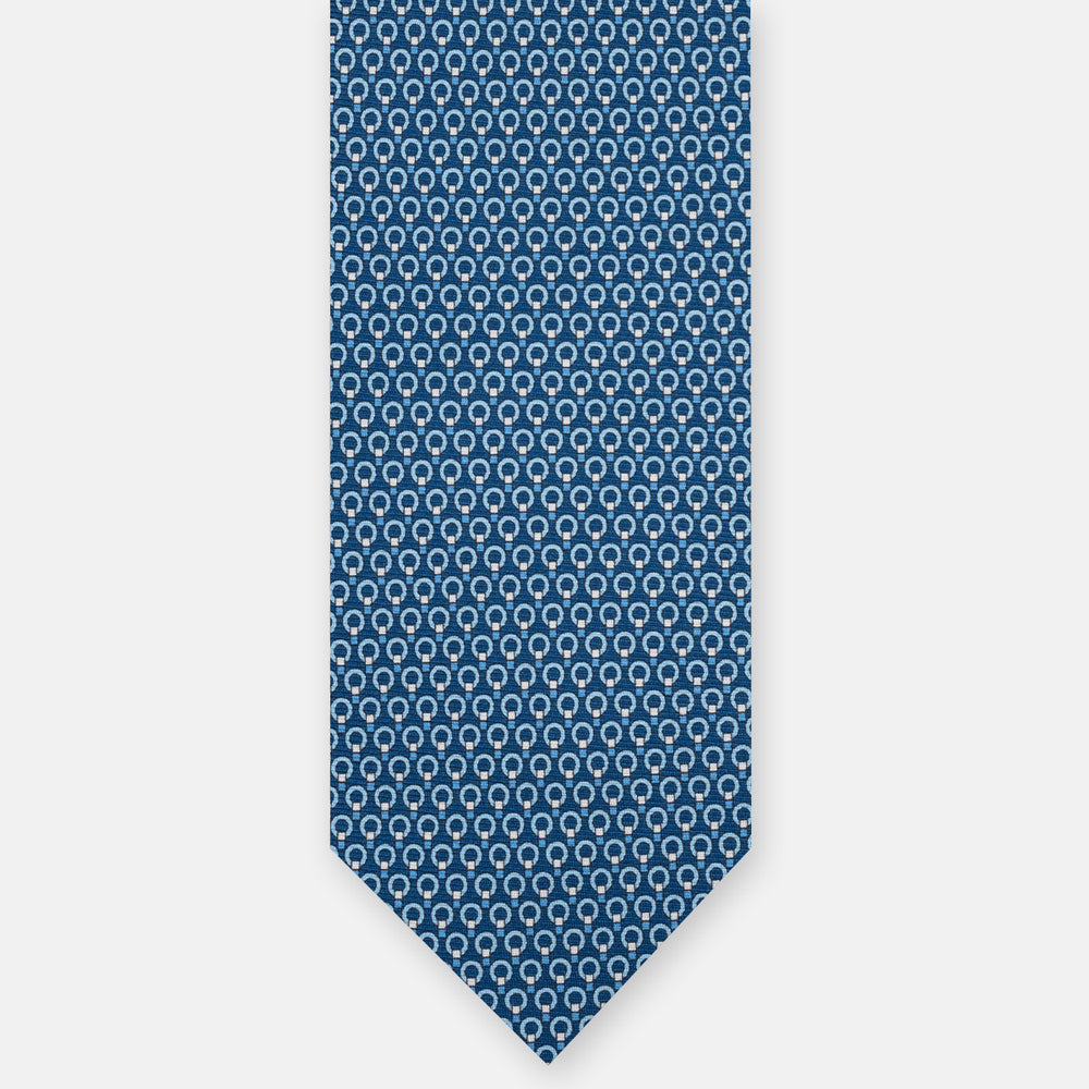 3-FOLD SILK TIE, MICRO-PATTERN, LIGHT BLUE YELLOW - JC064415_5 T